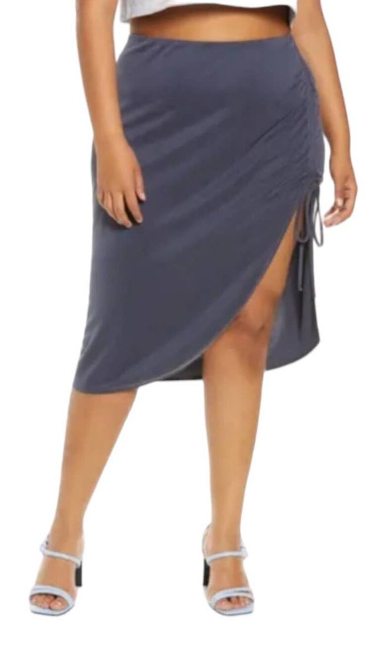 Open Edit skirt ruched side pull on blue size 3X